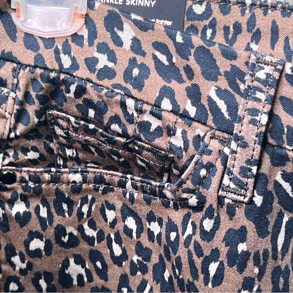 Jen 7 Size 4 Animal Print Ankle Skinny Stretch Denim Pants w/5 Pockets B…